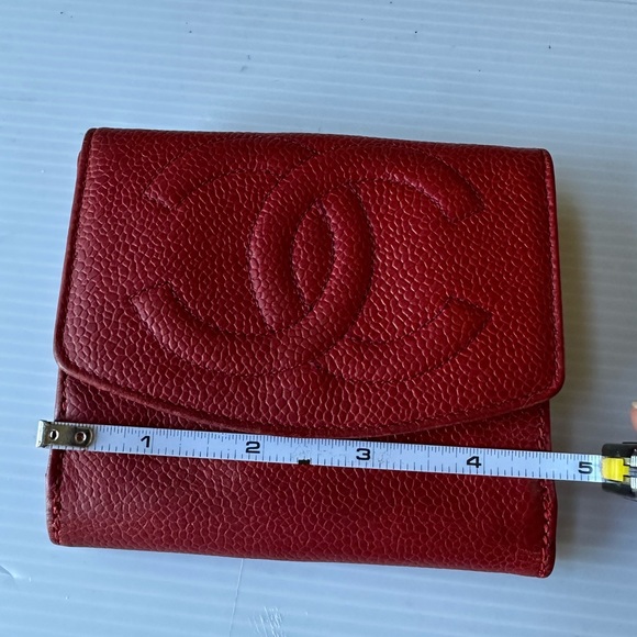 Authentic Chanel Red Caviar Leather Wallet - Picture 11 of 11